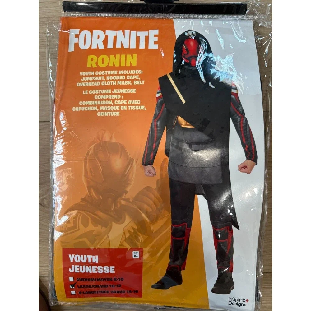 Fortnite Ronin Deluxe Youth Costume Large (10-12) Halloween Jumpsuit Mask